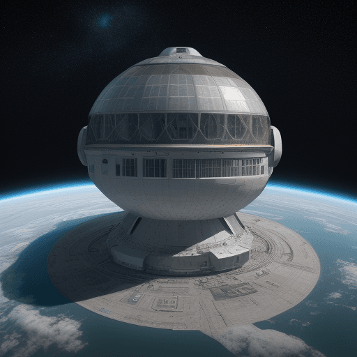 AI generated: cosmos space capsule building. digital art project. hight quality textures. image ultra HD  