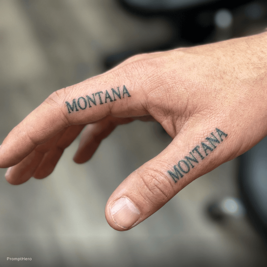 AI generated: Montana on thumb right hand 