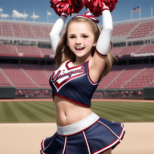 AI generated: Washington Nationals 13-14 year old cheerleader