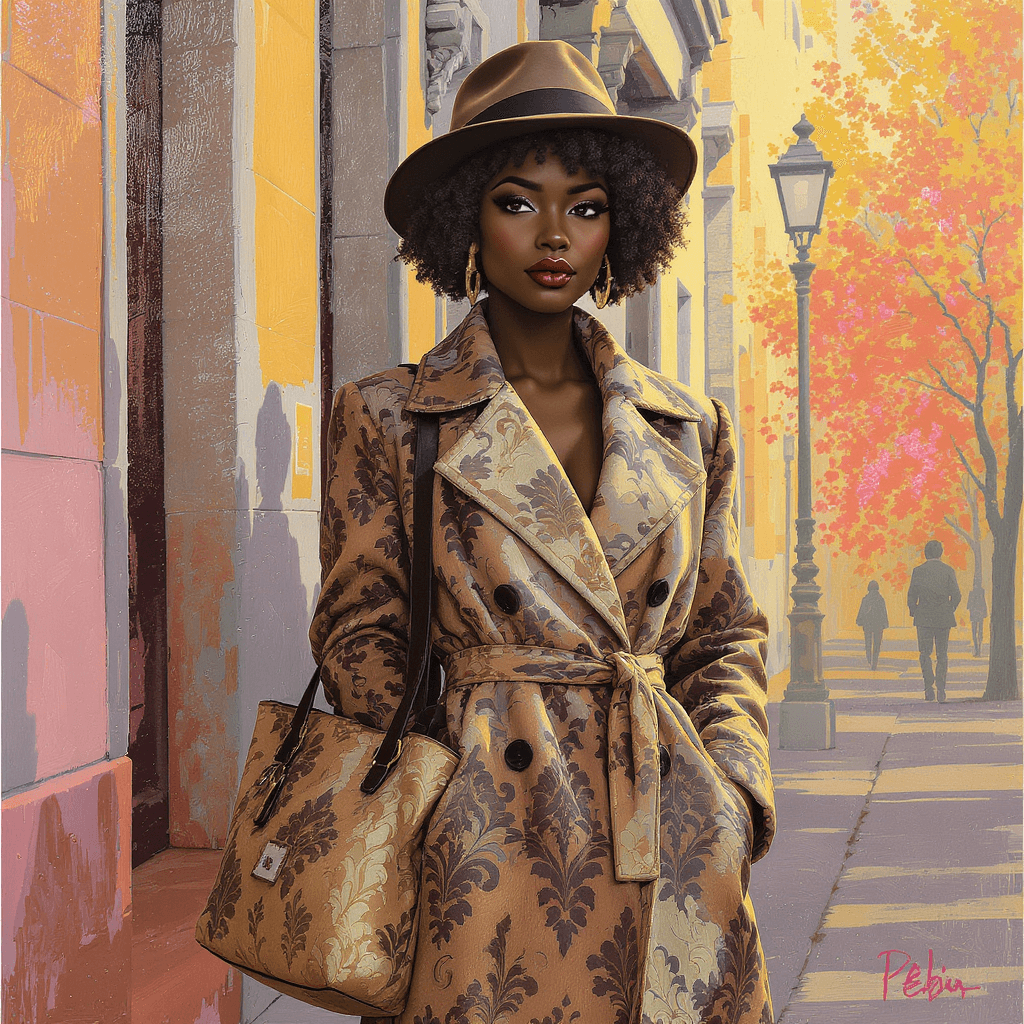 AI generated: A full-body acrylic highly detailed image of an African American female with brown short curly hair....
