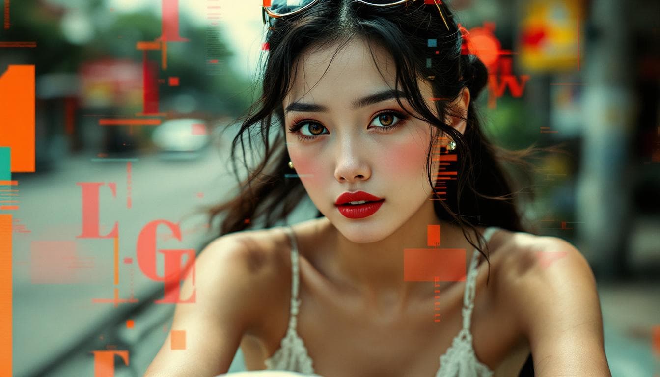 AI generated: STYLE: “A fusion of Lee Friedlander, David Carson, and glitch art, where a disorienting photographic...