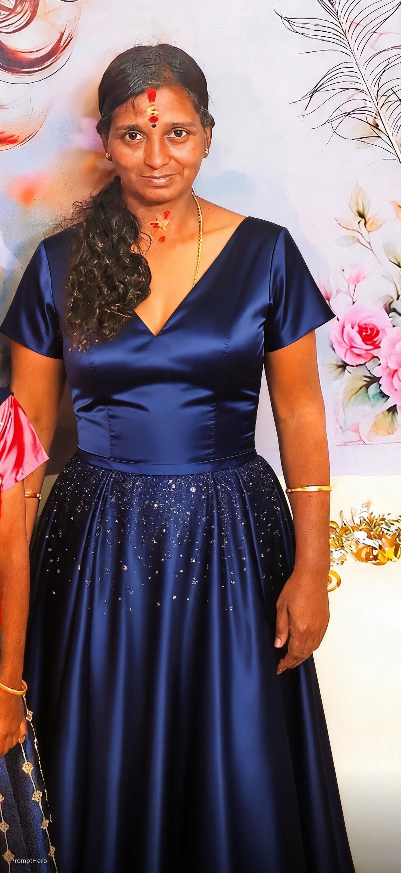 AI generated: Change dress to fashion night dress 