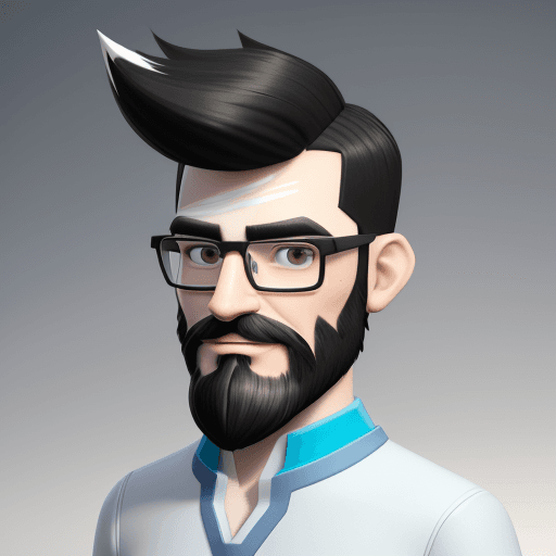 AI generated: 3D Avatar Design, "Male, Playful, Cute, Animated, Quirky,Wearing Glasses, Techy, Skinny" "Unity," "B...