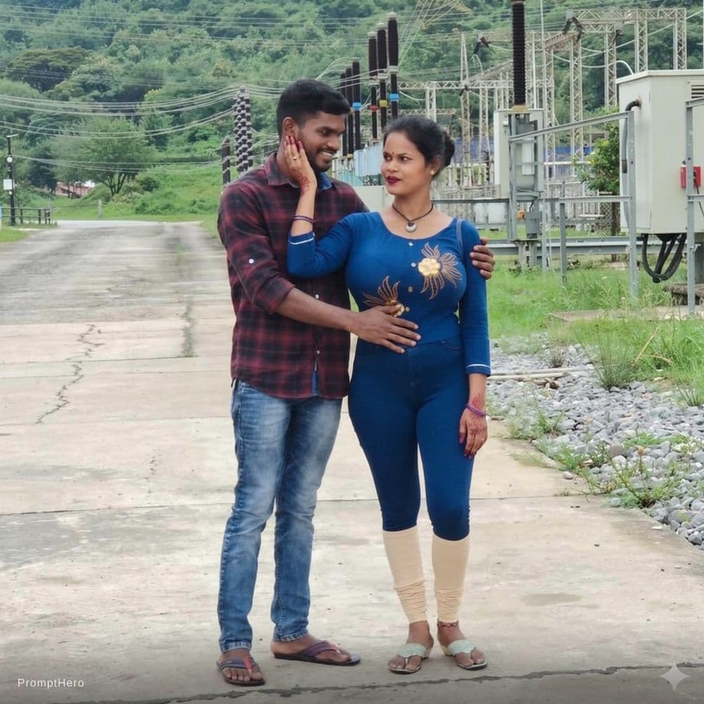 AI generated: Girl and boy wearing tight jeans.