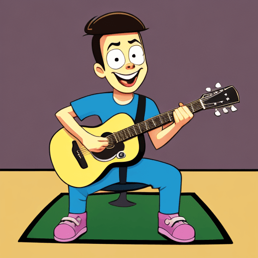 AI generated: cartoon man playing guitar