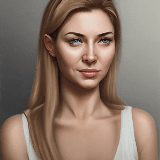 AI generated: Hyper realistic woman portrait, neutral face, round face