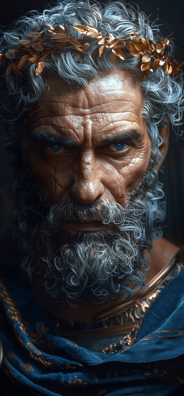AI generated: A highly detailed photorealistic digital illustration of a Greek god, depicted with a powerful and m...