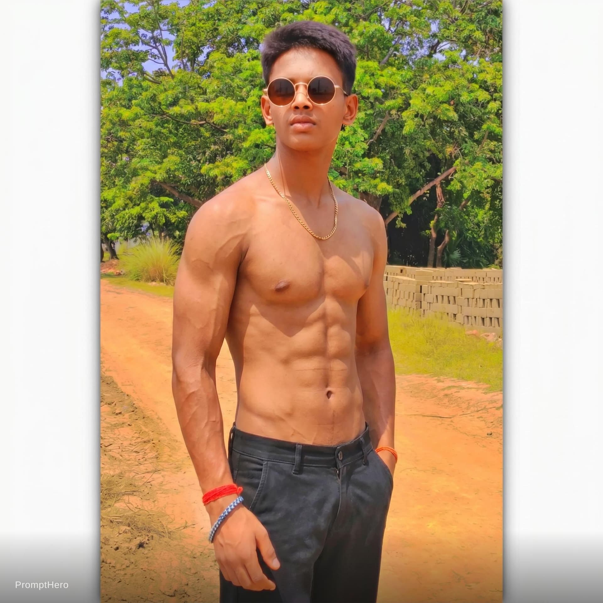 AI generated:  Musculer body Without cloth 