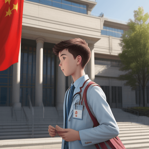AI generated: A boy is dreaming that he is becoming a doctor. He is wearing a bag and sees a doctor coming out in ...