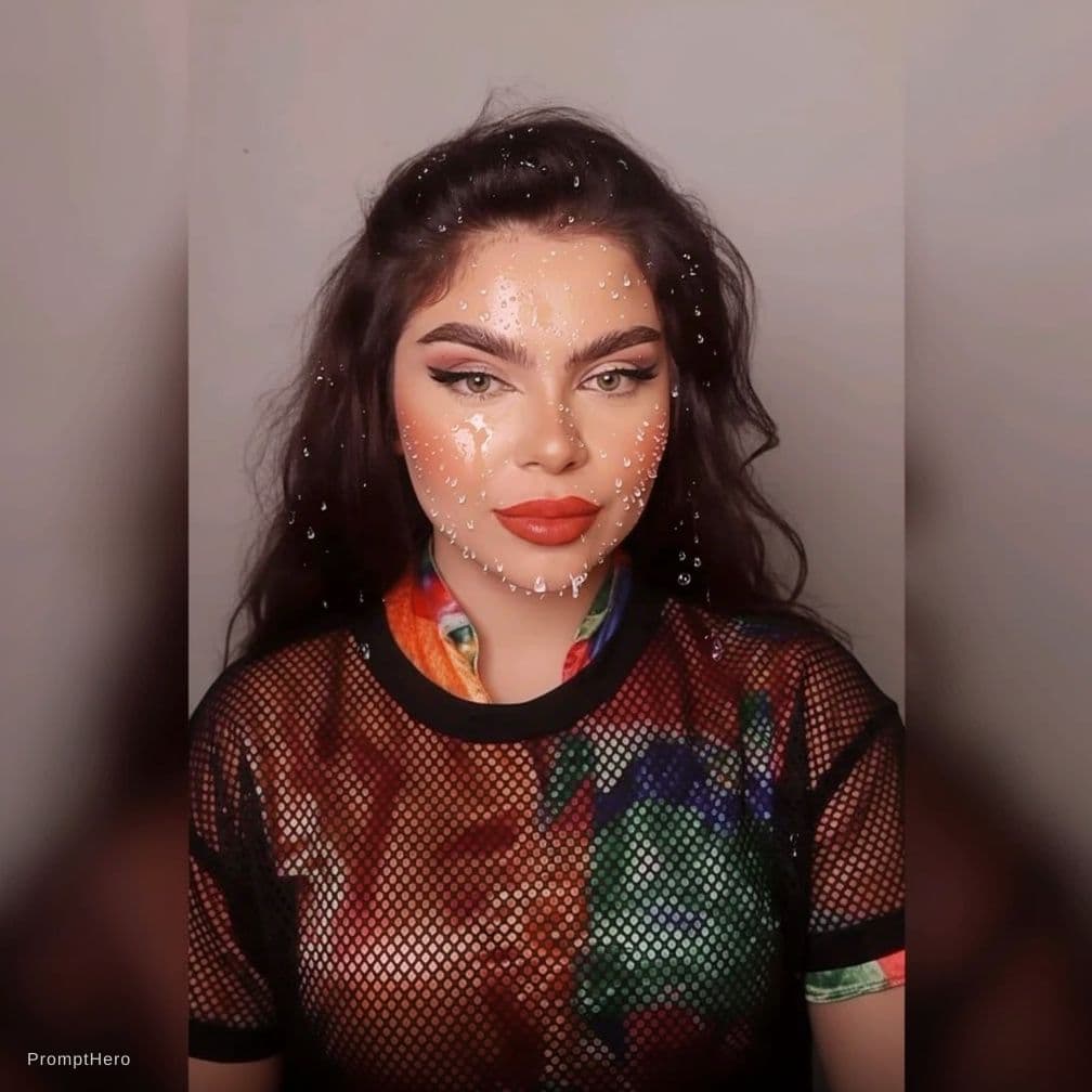 AI generated: Sperm sprayed on face
