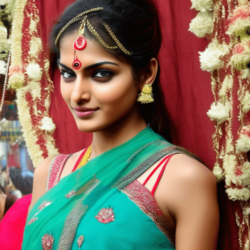 AI generated: Beautiful Indian fair female model no shirt