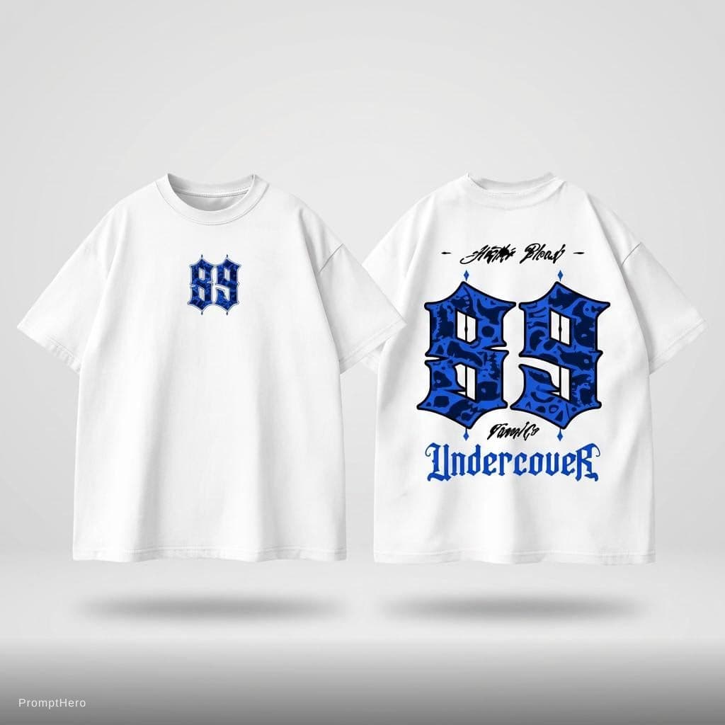 AI generated: create a mock of white version t-shirt of the fron and back view of the T-shirt 