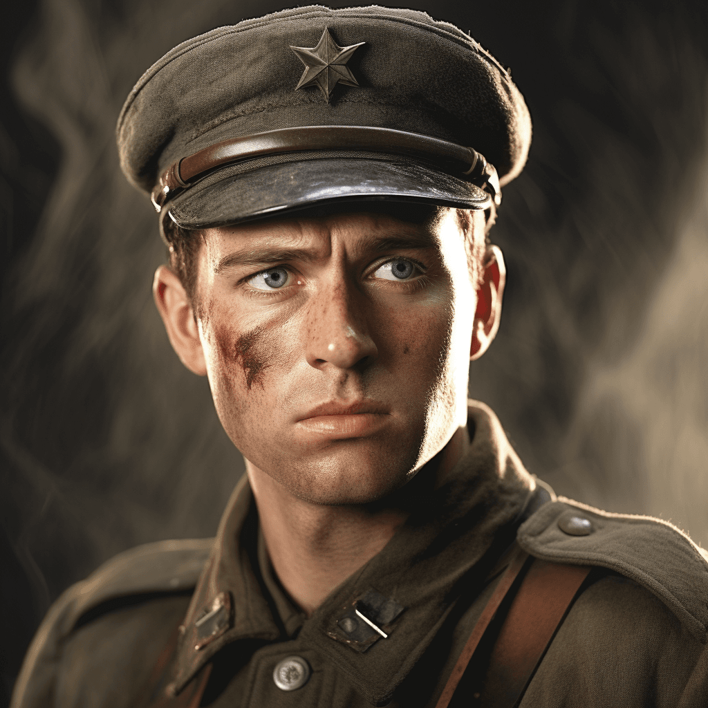 AI generated: german soldier, world war 2, standing, perfect human eyes, perfect human pupils, male, intricate art...