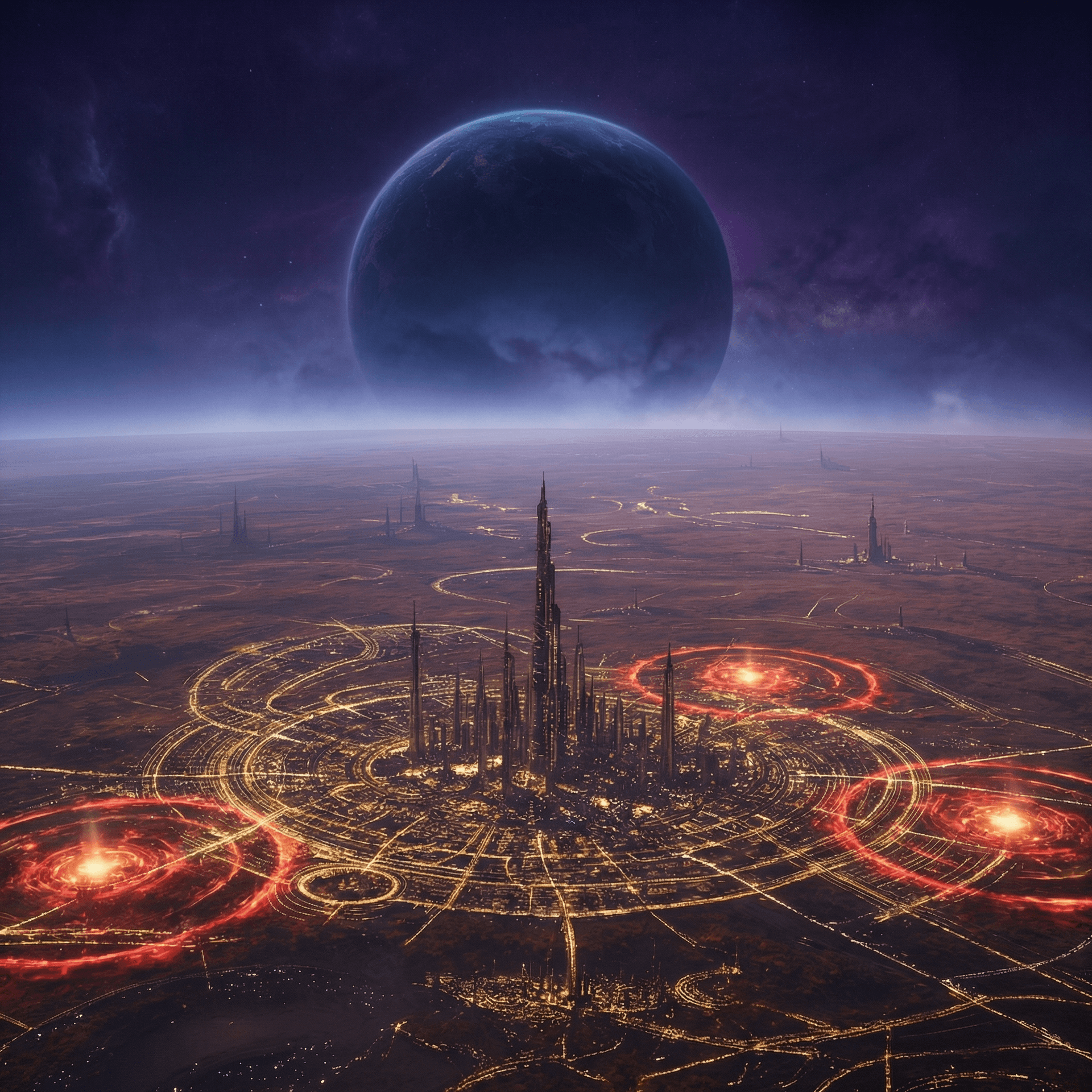 AI generated: Copy the reference images and create Planet Tel'lic. Real-time rendering, Unreal Engine 5, Ultra-rea...