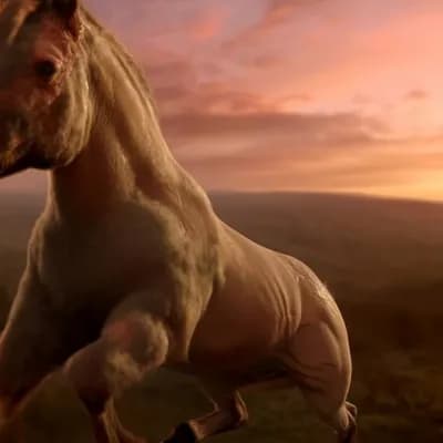 AI generated video: I red horse running
