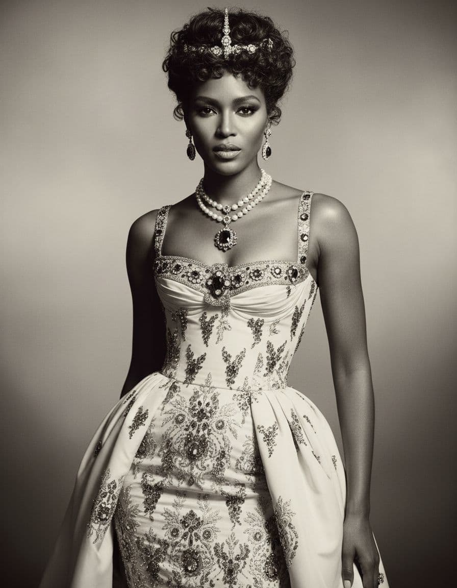 AI generated: top model in the style of naomi campbel