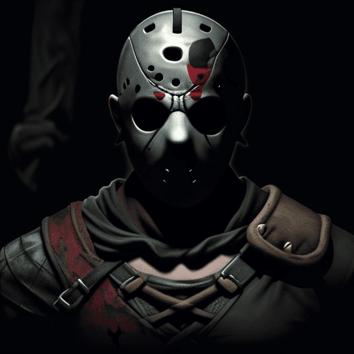 AI generated: Draw Jason Voorhees killed Kratos