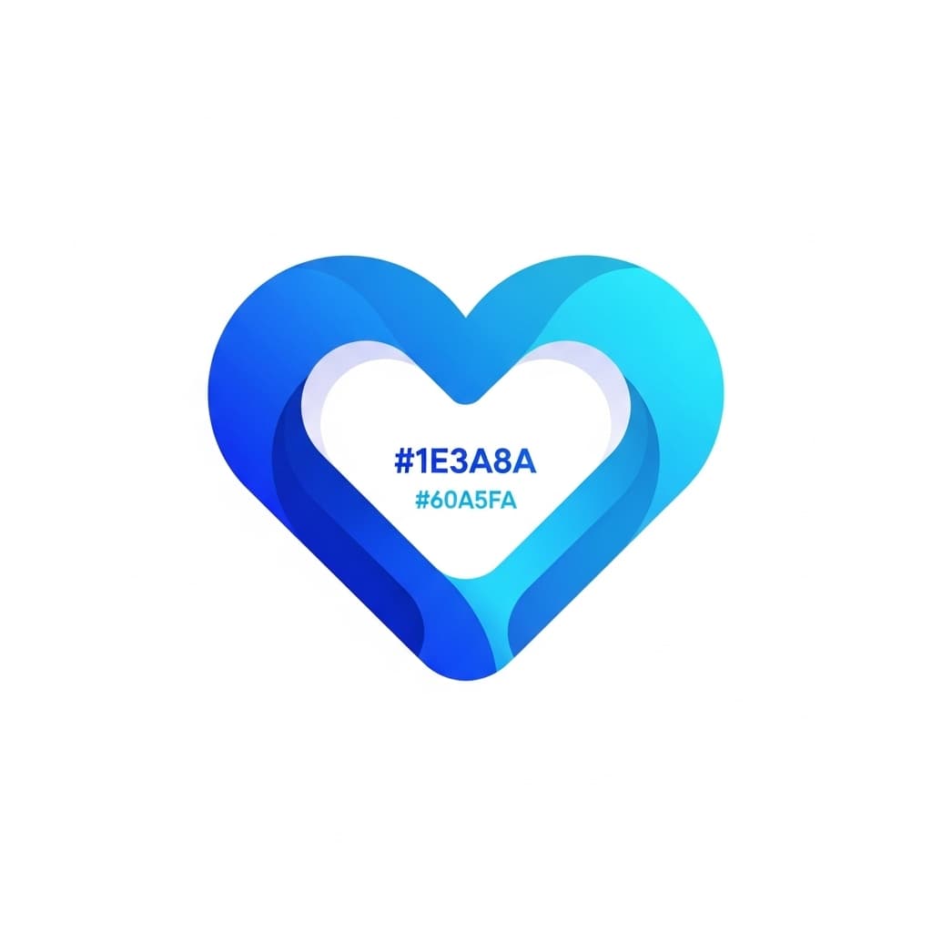 AI generated: Create a modern, minimalistic blue heart logo on a solid white background (or solid black background...