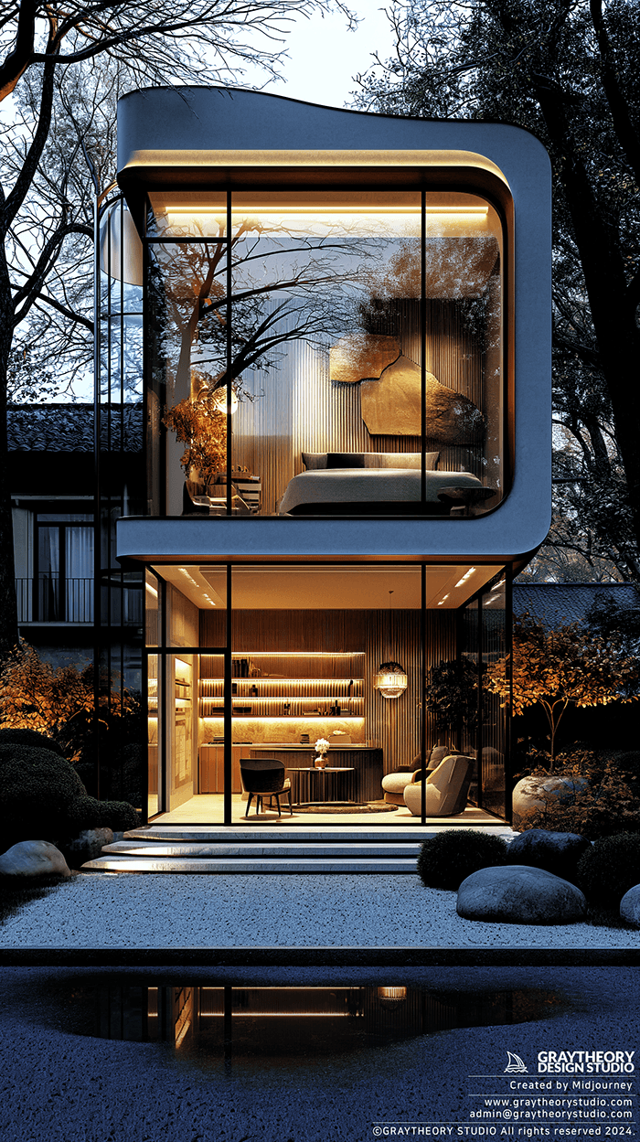 AI generated: small furniture showroom facade