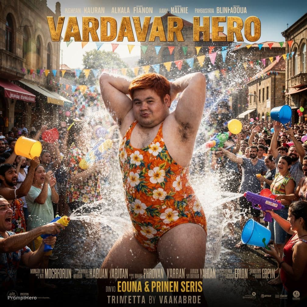 AI generated: Create a cinematic Hollywood movie poster using the uploaded photo as reference. 
The same man from ...