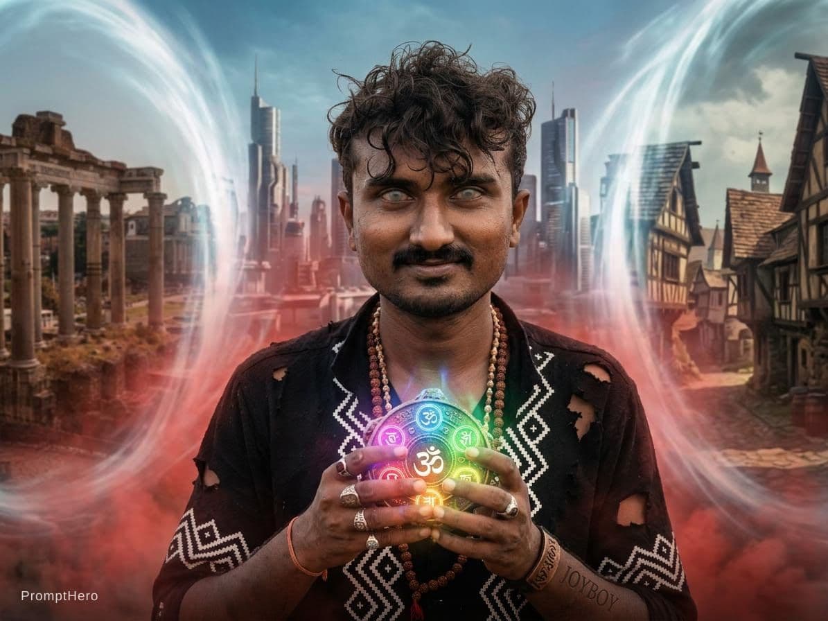 AI generated: a weed addicted preson he traveled 3 timelines mahadev connected his name was joyboy 