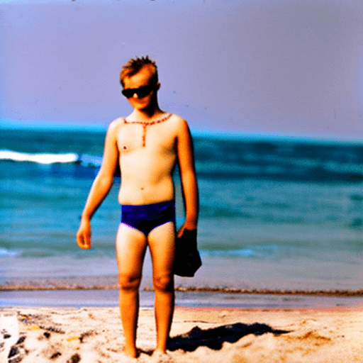 AI generated: A sunny beach scene with a bright and hot day, captured with a high-resolution DSLR camera, ensuring...