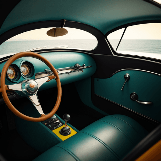 AI generated: a closeup of a retrofuturistic sportscar, fullcar view, unsplash