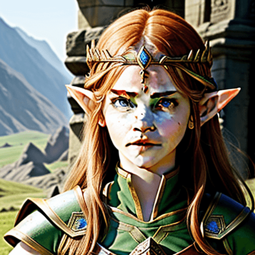 AI generated: Elf Warrior princess, Emma Watson face