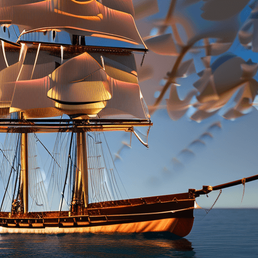 AI generated: Photo of a ultra realistic sailing ship, dramatic light, pale sunrise, cinematic lighting, battered,...