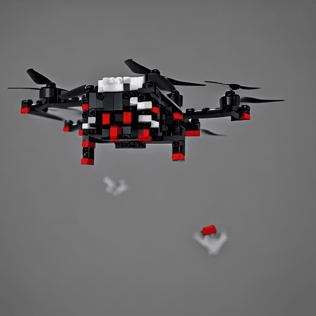 AI generated: High resolution photography, of cute dron, with mini lego parts,minimalistic ,micraft,desing,hyperre...