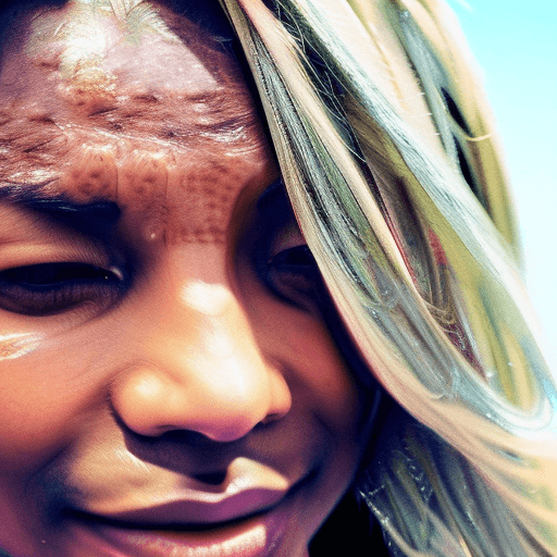 AI generated: hot wet skin, many details, photo filters, amazing look, cool looking, looking up and smiling, sun r...