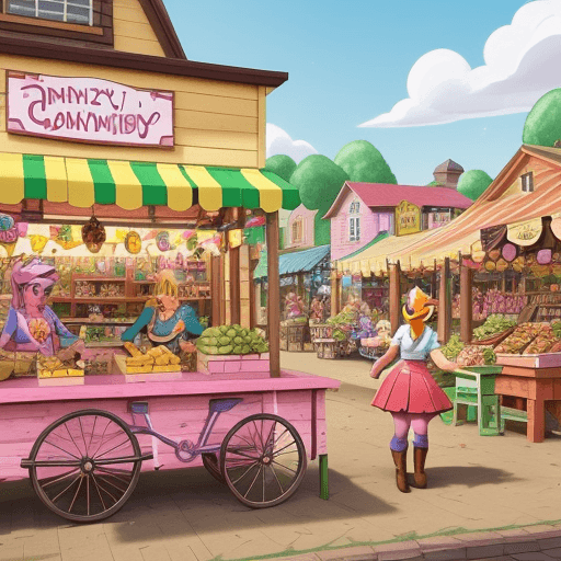 AI generated: Transport yourself to the lively town of Ponyville, the vibrant hub of friendship and community. Vis...