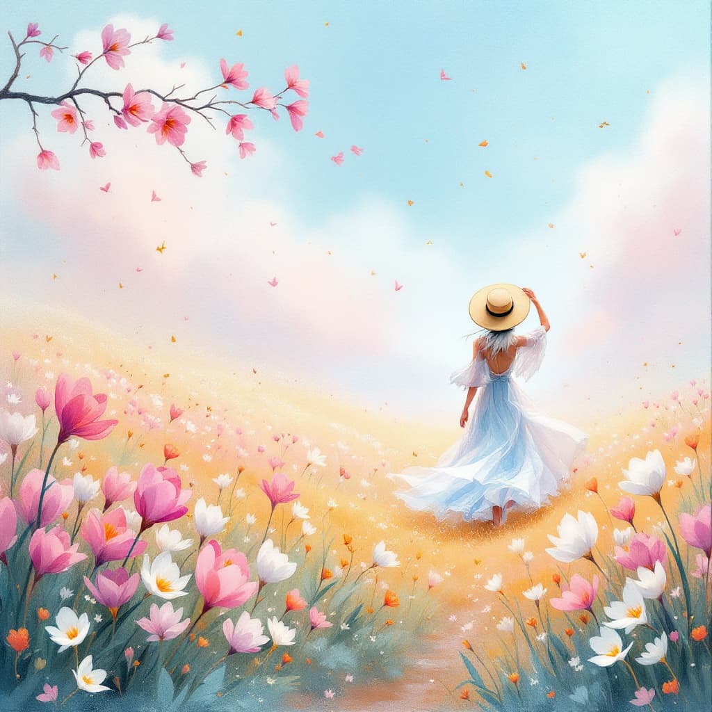 AI generated: Wet on wet painting, splash paint, aquarelle more water effects than pigment, beautiful bokeh, batiq...