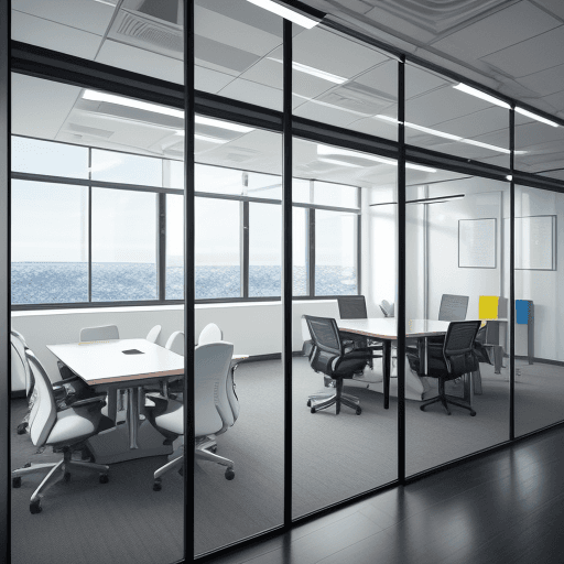 AI generated: Hyper-realistic photography of office interior design inside a large company of oil and gas and inve...