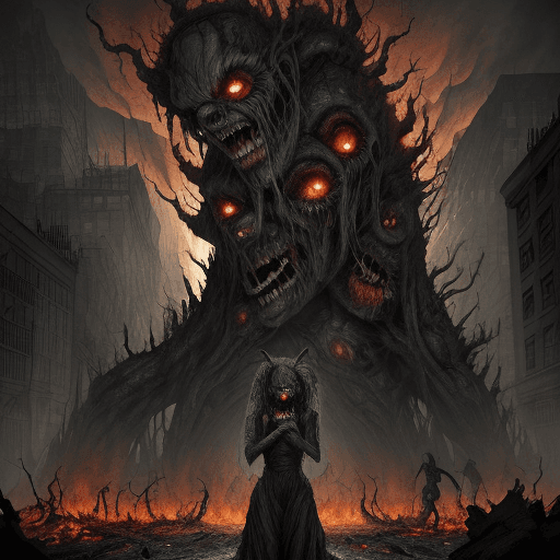 AI generated: Generate a haunting image featuring various humanoid mutant creatures with nightmarish and surreal f...