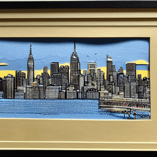 AI generated: japanese paper cut art diorama, New York city skyline, beautiful,stunning art,aesthetically pleasing...