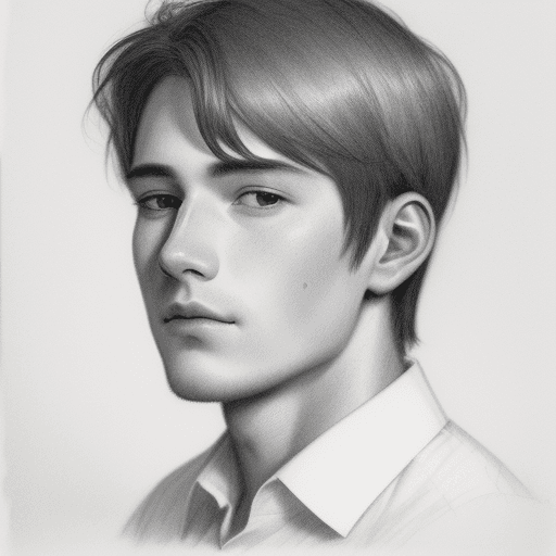 AI generated: man portrait: https://ibb.co/tcPyd9R, graphite pencil drawing, simple, by Odilon Redon --quality 2 -...