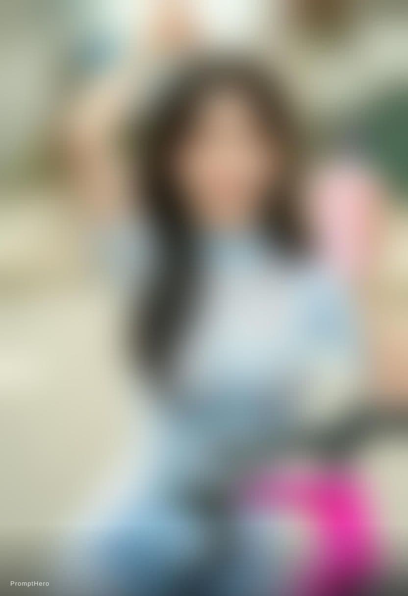 AI generated: A highly detailed, photorealistic, cinematic eye-level medium-full shot of a beautiful young East As...