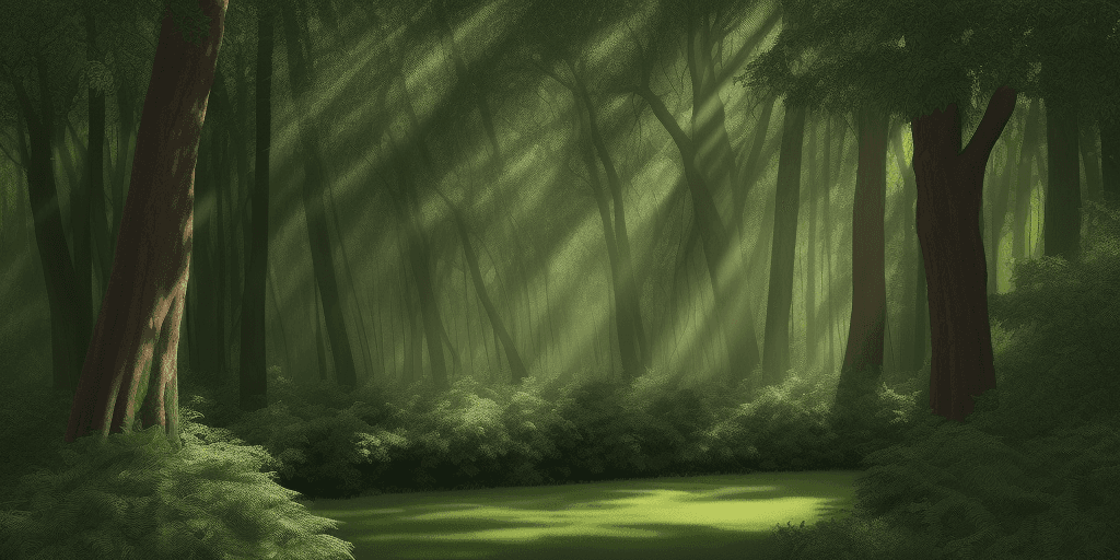 AI generated: A forest vector of trees swaying, with intertwining branch patterns, in shades of green and brown, i...