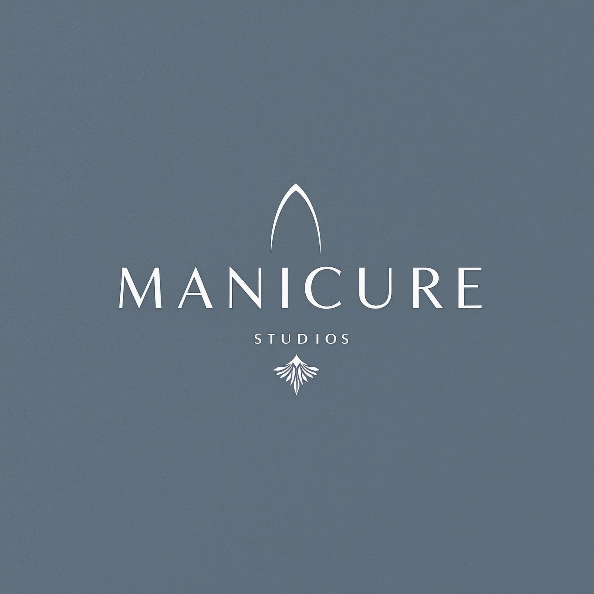 AI generated: Create a manicure studio logo in a realistic and modern style. The main colors are muted blue and sa...