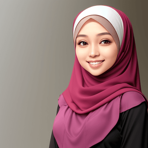 AI generated: hijab , dressless, smile, indonesian