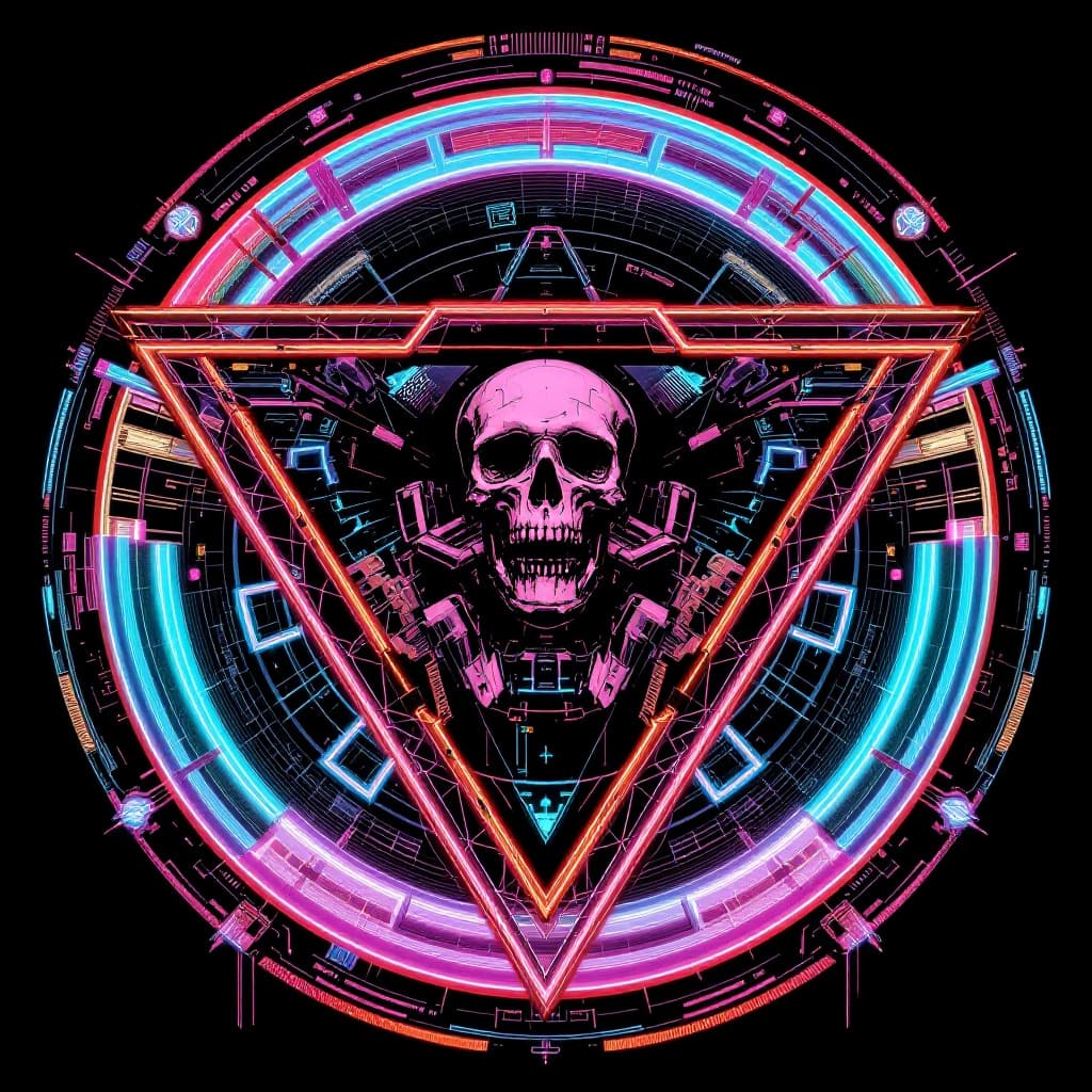AI generated: Circle cyber punk mothers day emblem