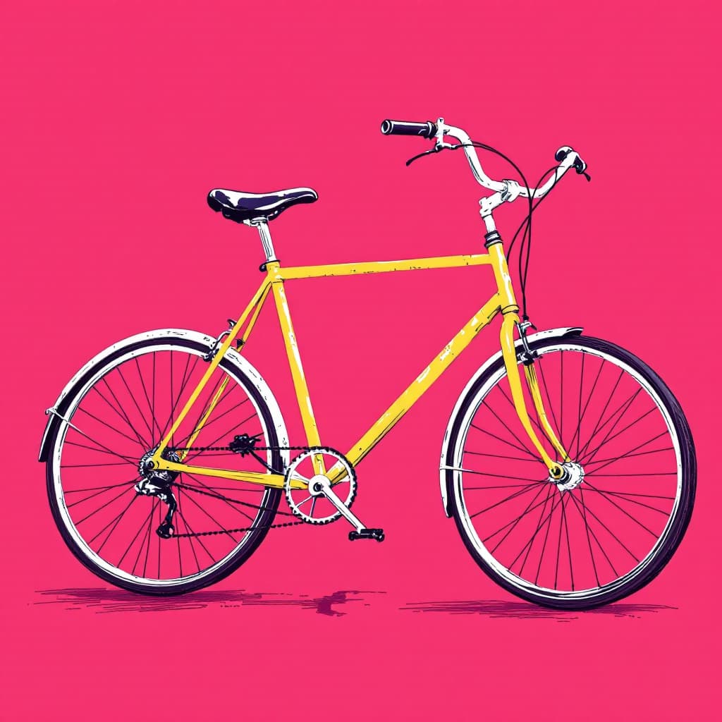 AI generated: A drawing of a Bicycle in the style of award winning fashion illustration, strives for an illustrati...