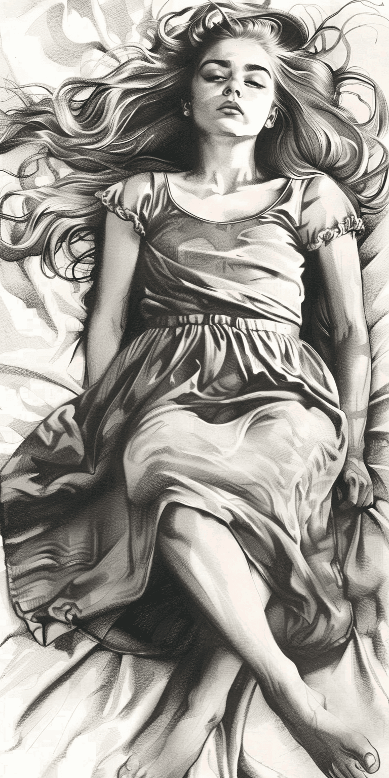 AI generated: free pencil drawings, in the style of beautiful women, magali villeneuve, vicente romero redondo, ra...