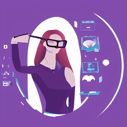 AI generated: awesome illustration, featured on FreePik, woman with smart glasses, futuristic, technology