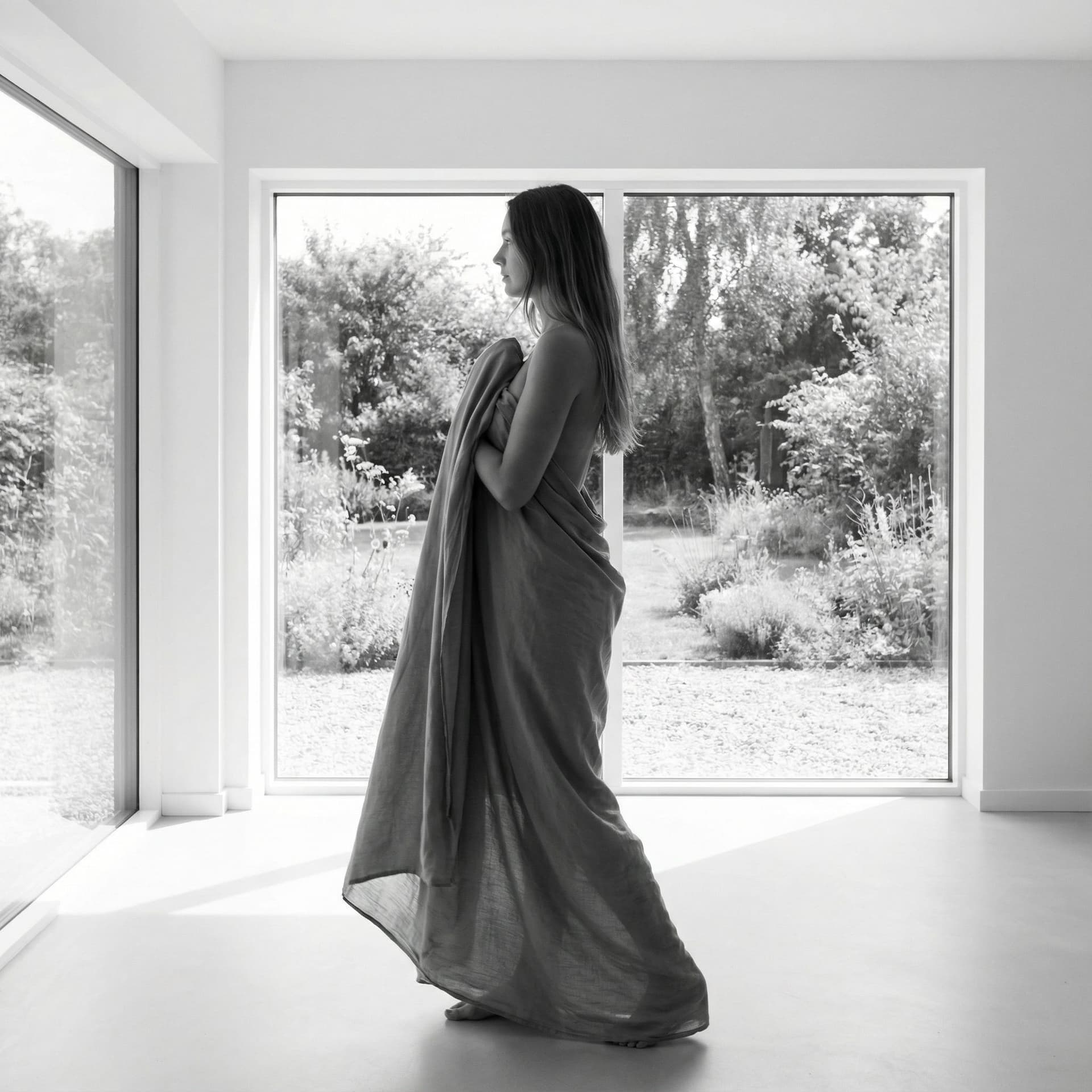 AI generated: Young woman full body image without clothes on
