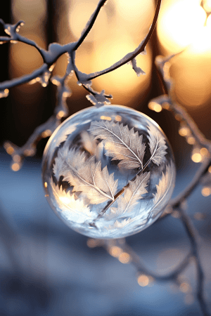 AI generated: Sparklecore Winter, Frosty Morning, Icy Crystals, Silver shaded, Ary Scheffer, Fisheye, Gel Lighting...