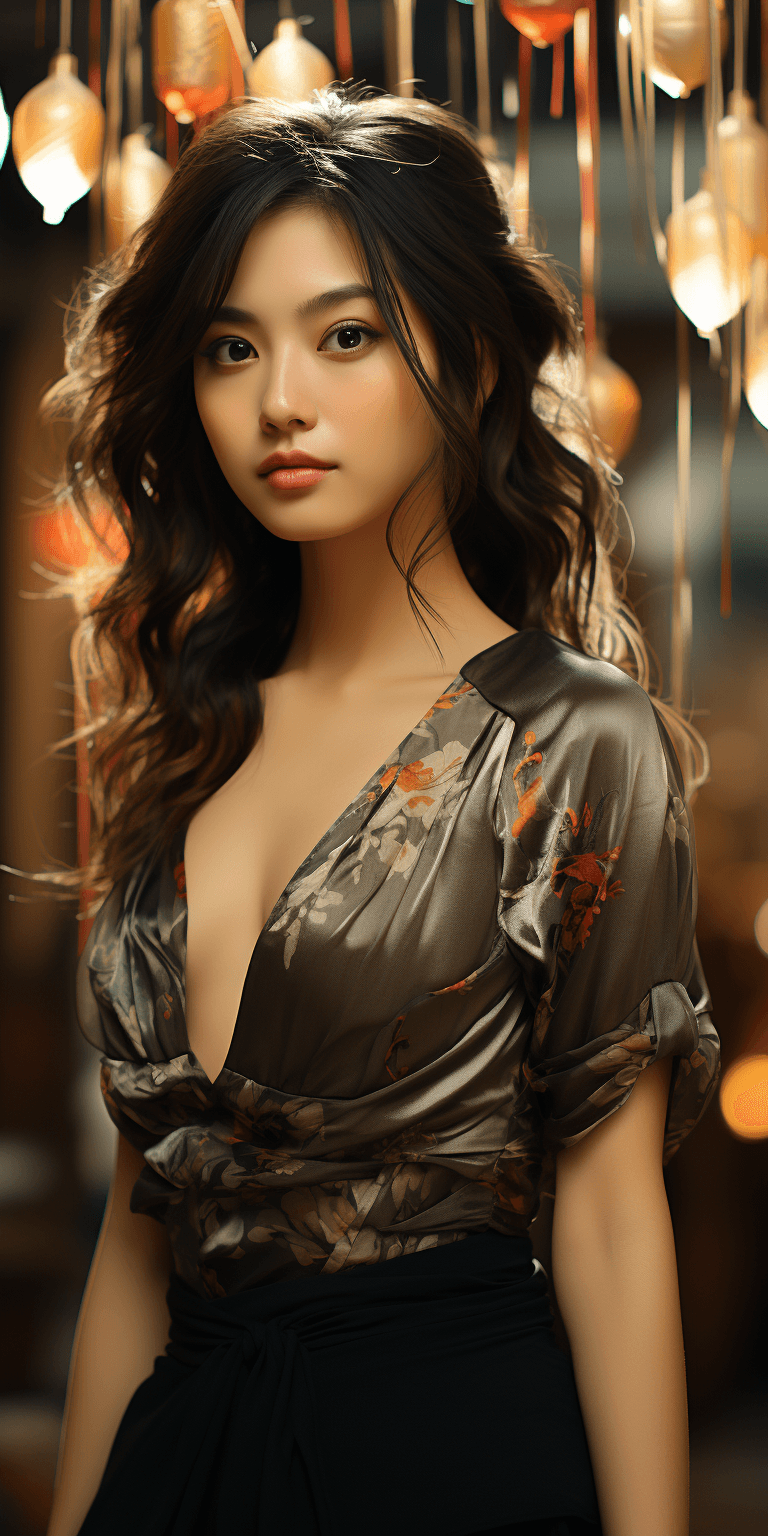 AI generated: an Asian woman in stockings, in the style of unreal engine 5, sentimental realism, realistic yet eth...