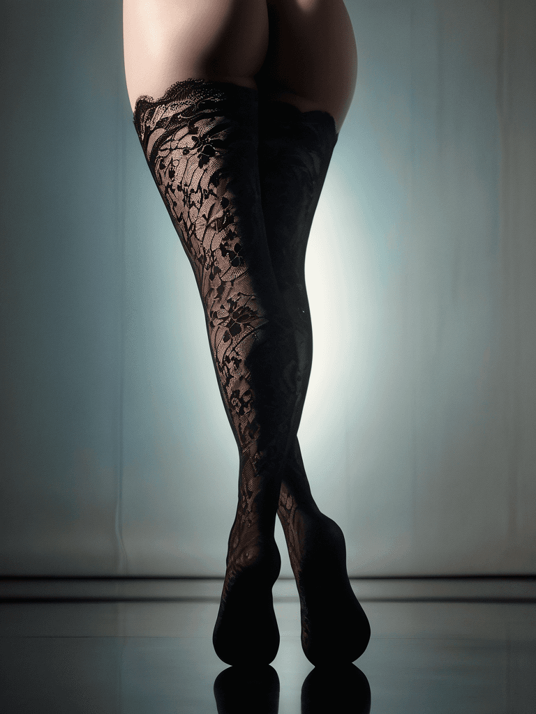 AI generated: Hyper-realistic, photograph of a naked woman standing gracefully in a minimalist, dimly lit setting....