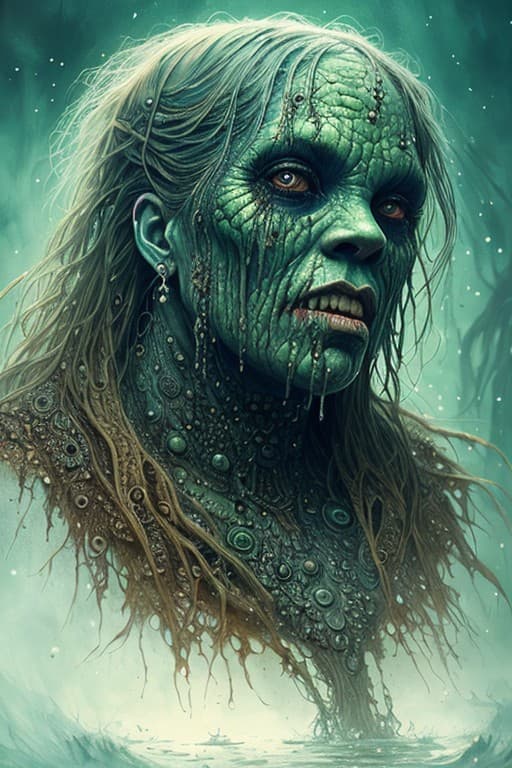 AI generated: liquid swamp monster, style of Apterus, masterpiece, high quality, intricate details